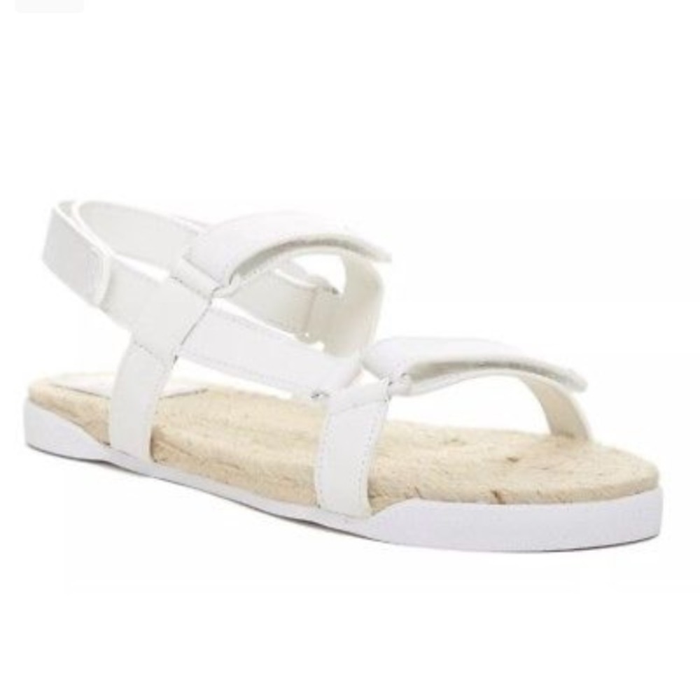 Tory Burch White Leather Espadrille Sandals